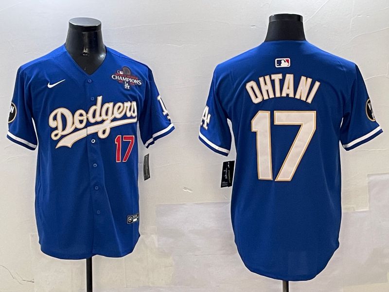 Men Los Angeles Dodgers #17 Ohtani Blue Gold Game 2025 Nike MLB Jersey style 7